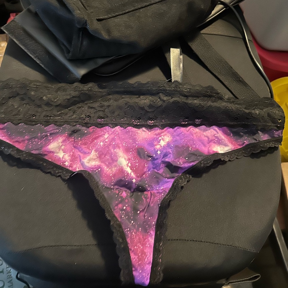 Women's Lace Trim Galaxy Print Panties